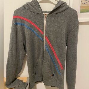Aviator Nation Pray For Surf Hoodie with Red and Blue Stripes
